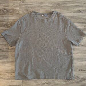 Zara Heavyweight Textured T Shirt Mens XL Grey